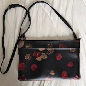 Coach Crossgrain Cherry Blossom Floral Pop E/W Crossbody